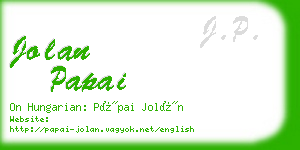 jolan papai business card